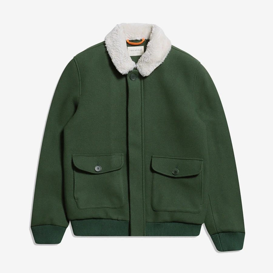 Far Afield Cupar Classic Flight Jacket - Double Twill Green