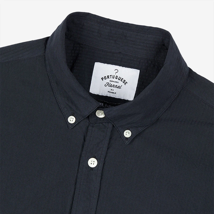Portuguese Flannel Atlantico Seersucker Long-Sleeve Shirt - Navy - Image 2