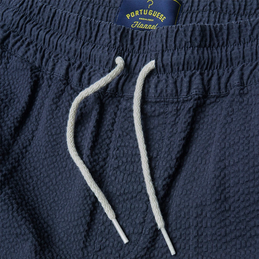 Portuguese Flannel Atlantico Seersucker Easy Shorts - Navy - Image 2