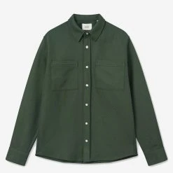 Foret Barley Heavy Twill Overshirt - Dark Green