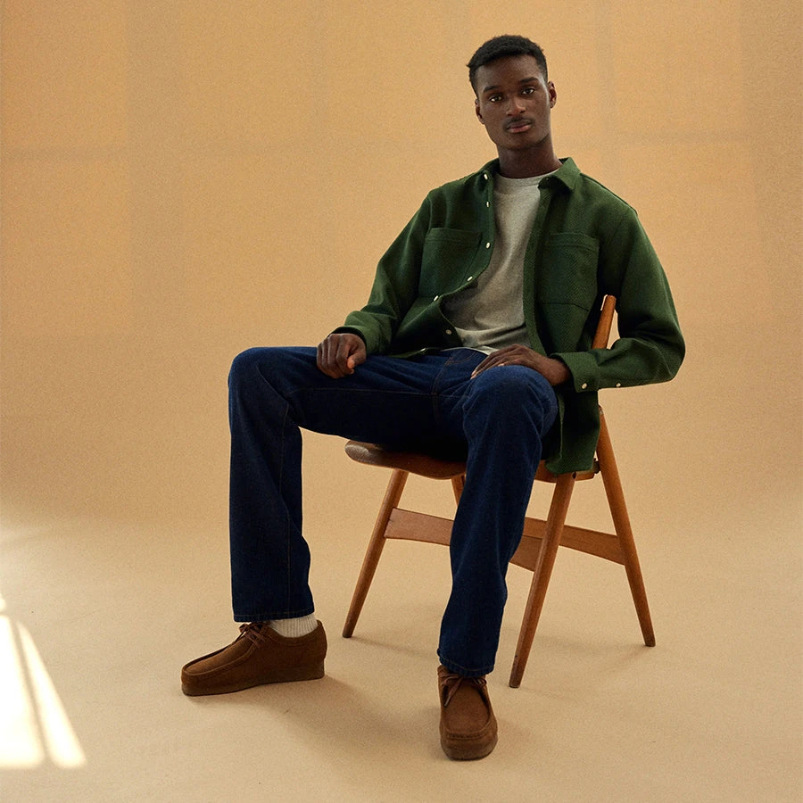 Foret Barley Heavy Twill Overshirt - Dark Green - Image 5