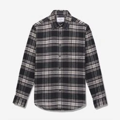 Portuguese Flannel B&B Plaid Flannel Shirt - Black/Cream