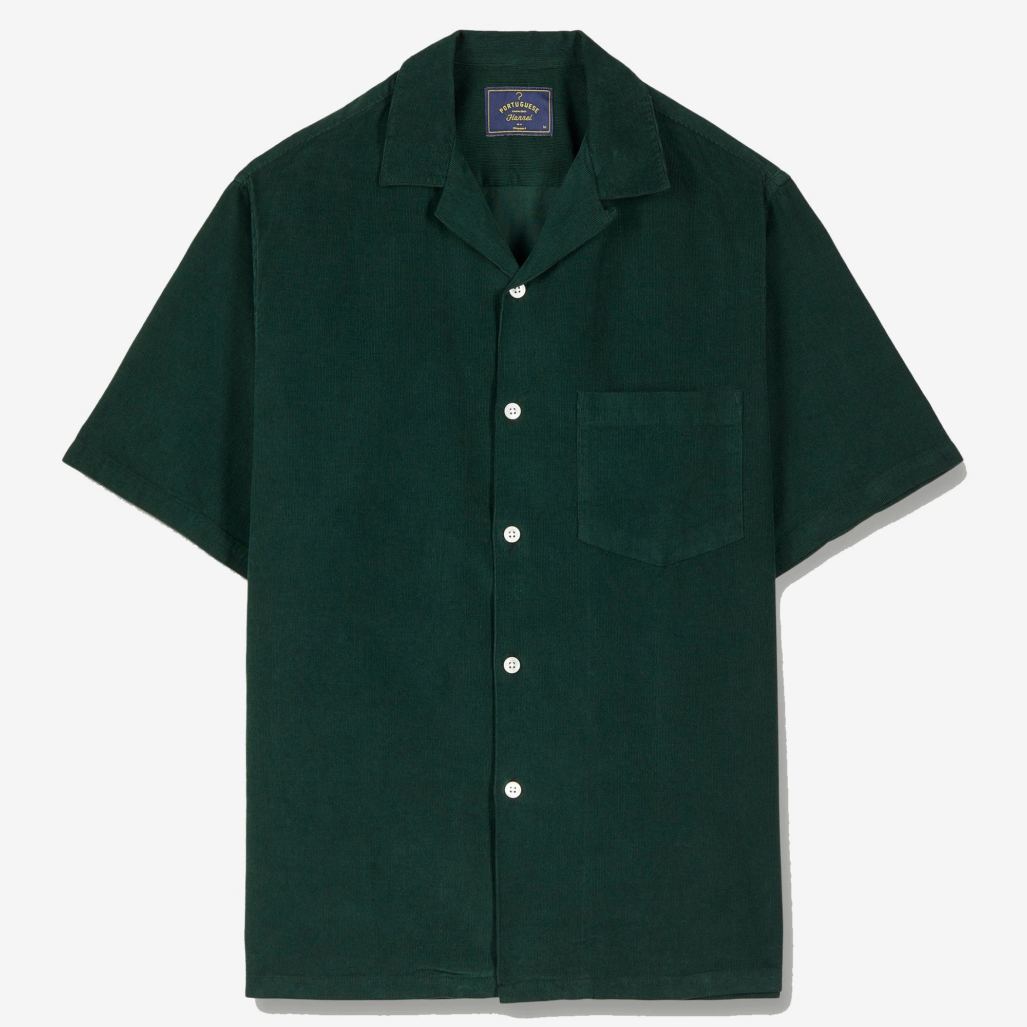 Portuguese Flannel Cord Short-Sleeve Vacation Shirt - Green