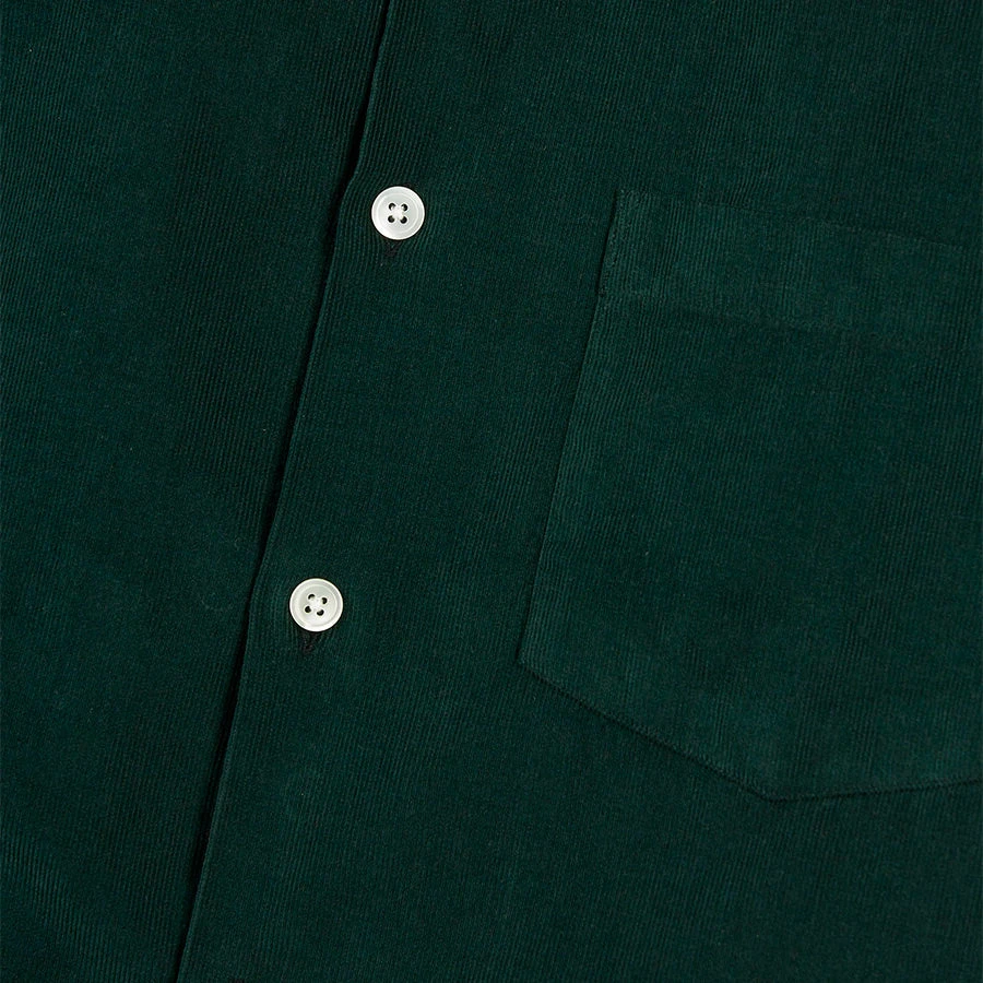 Portuguese Flannel Cord Short-Sleeve Vacation Shirt - Green - Image 3