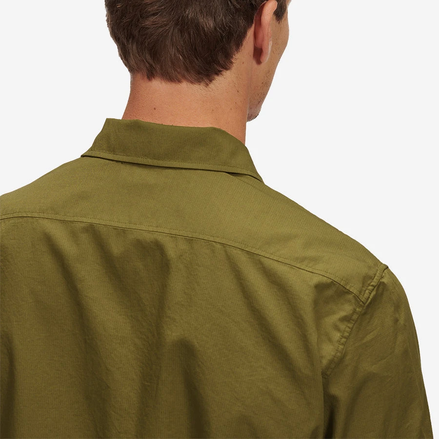 CP COMPANY Cotton Rip-Stop Zipped Shirt - Bronze Green - Image 6