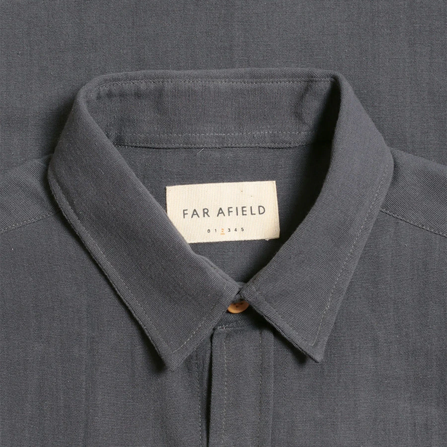 Far Afield Costa Seersucker S/S Shirt - Blue Night - Image 2