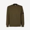 CP COMPANY Diagonal Raised Fleece Back Logo Sweatshirt - Ivy Green
