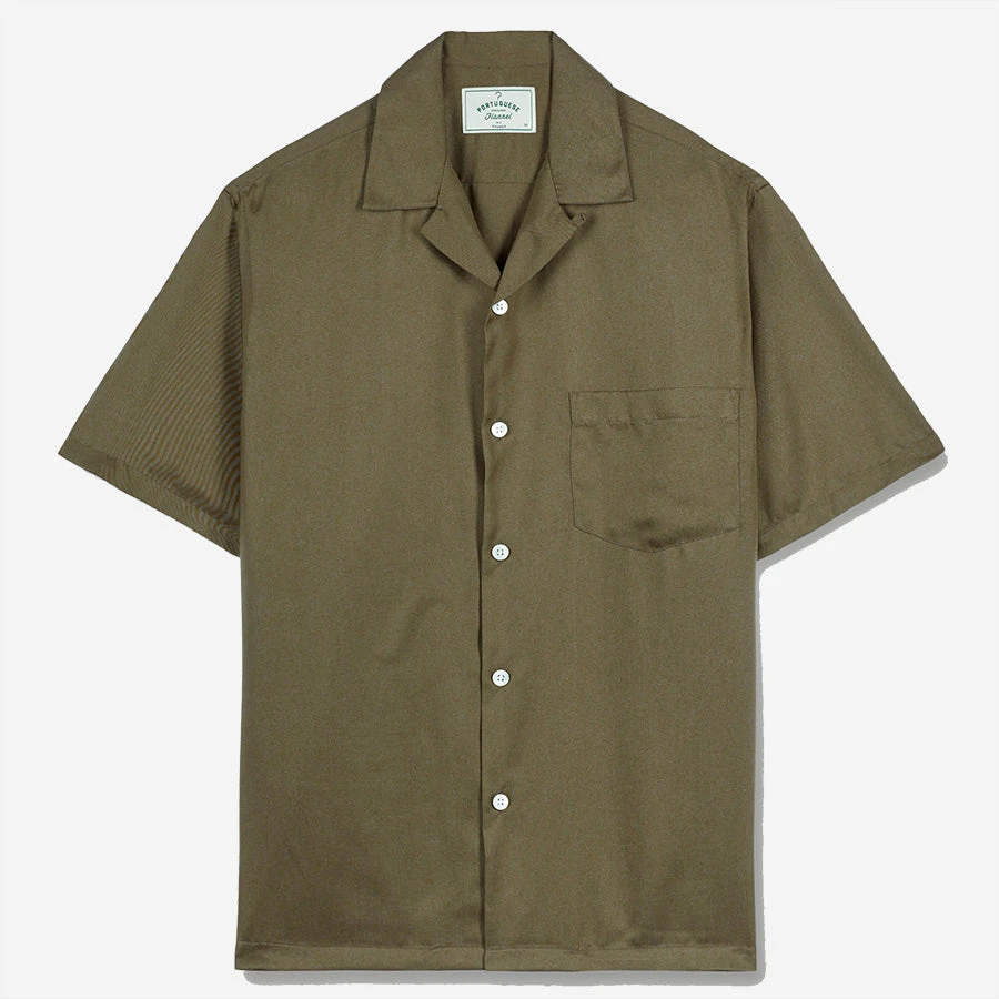 Portuguese Flannel Dogtown Short-Sleeve Vacation Shirt - Olive