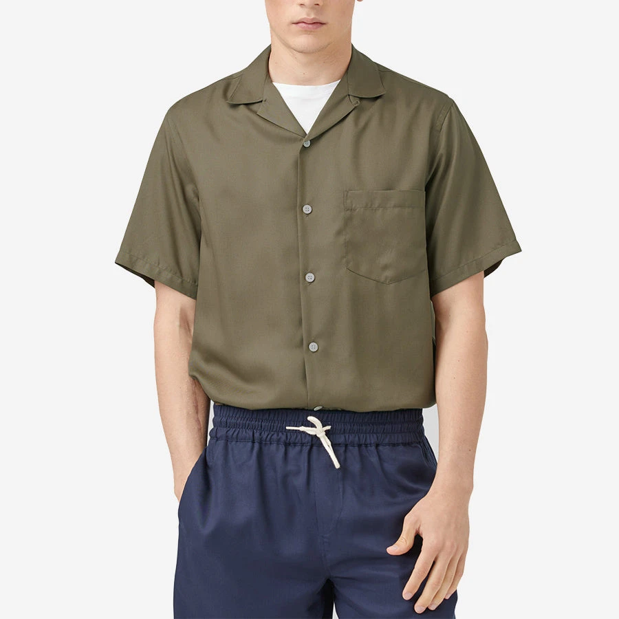 Portuguese Flannel Dogtown Short-Sleeve Vacation Shirt - Olive - Image 4