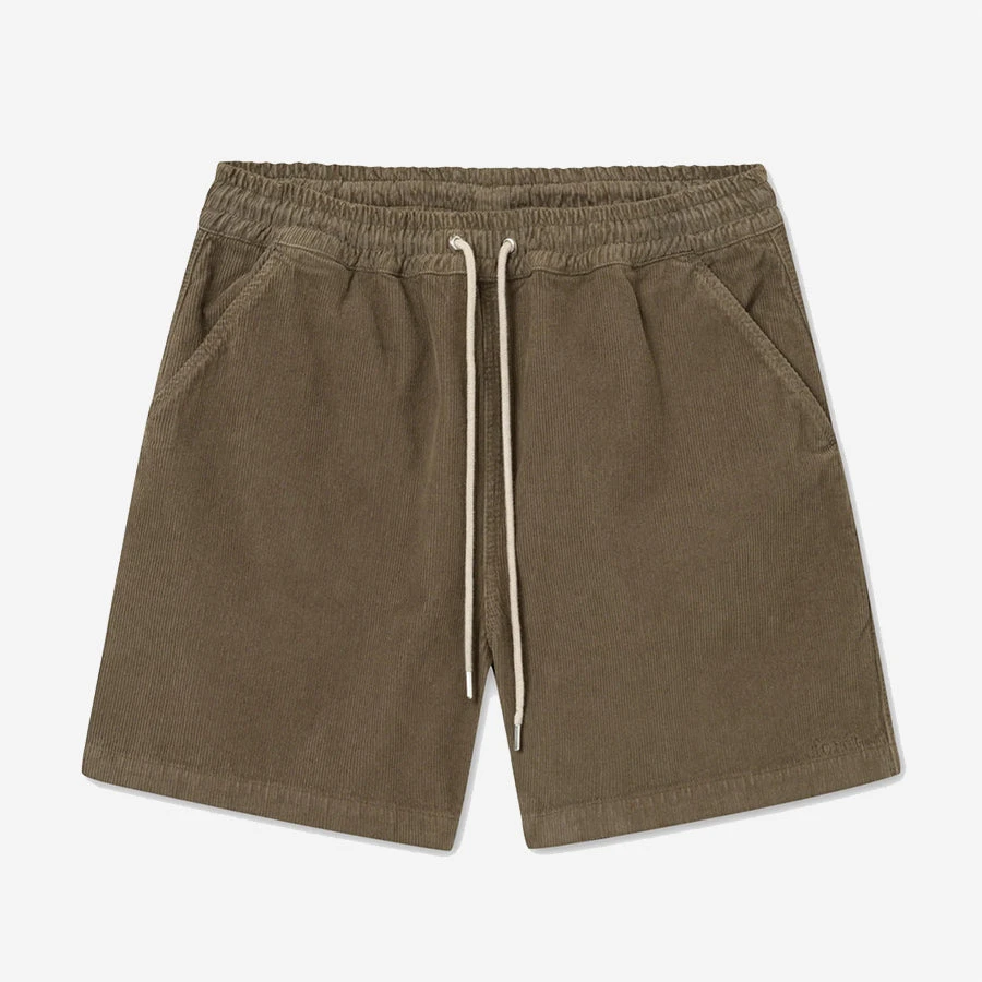 Foret Dose Easy Corduroy Shorts - Army Green