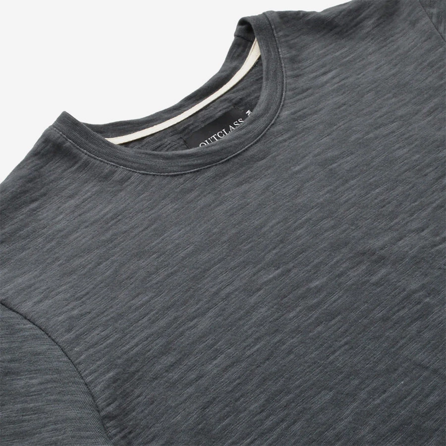 Outclass Attire Double Slub Long-Sleeve T-Shirt - Ash Charcoal - Image 2
