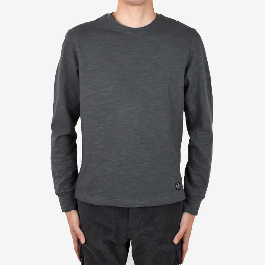 Outclass Attire Double Slub Long-Sleeve T-Shirt - Ash Charcoal - Image 5