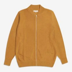 Far Afield Essa Merino Wool Zipper Cardigan - Tinsel Gold