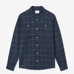 Foret Hush Shirt - Navy Windowpane