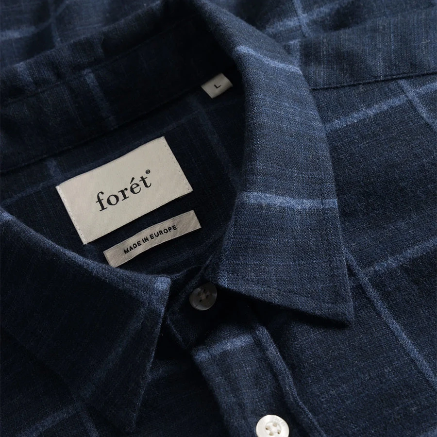 Foret Hush Shirt - Navy Windowpane - Image 2