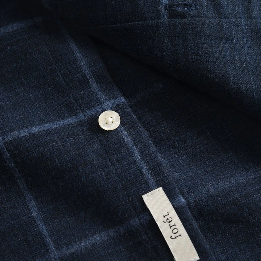 Foret Hush Shirt - Navy Windowpane - Image 3