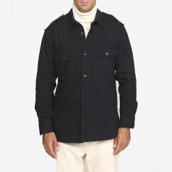 East Harbour Surplus Homer Army Wool Overshirt - Navy