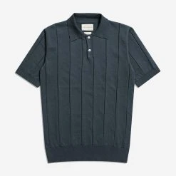 Far Afield Jacobs S/S Knit Polo - Blue Nights
