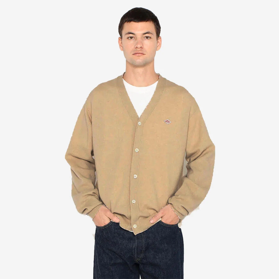 Danton Lambswool V-Neck Knit Cardigan - Camel - Image 10