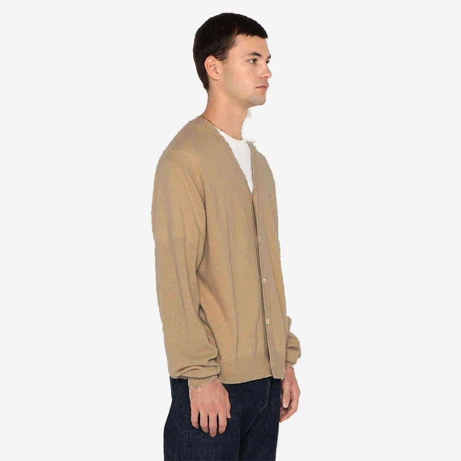 Danton Lambswool V-Neck Knit Cardigan - Camel - Image 2