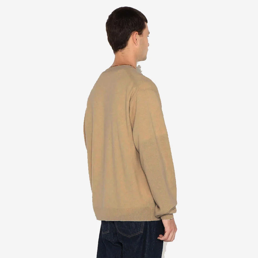 Danton Lambswool V-Neck Knit Cardigan - Camel - Image 4