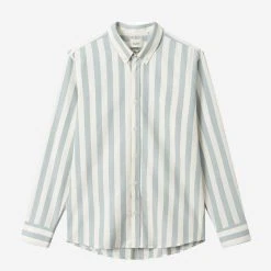 Foret Life Oxford Stripe L/S Shirt - Smoke Blue/Cloud