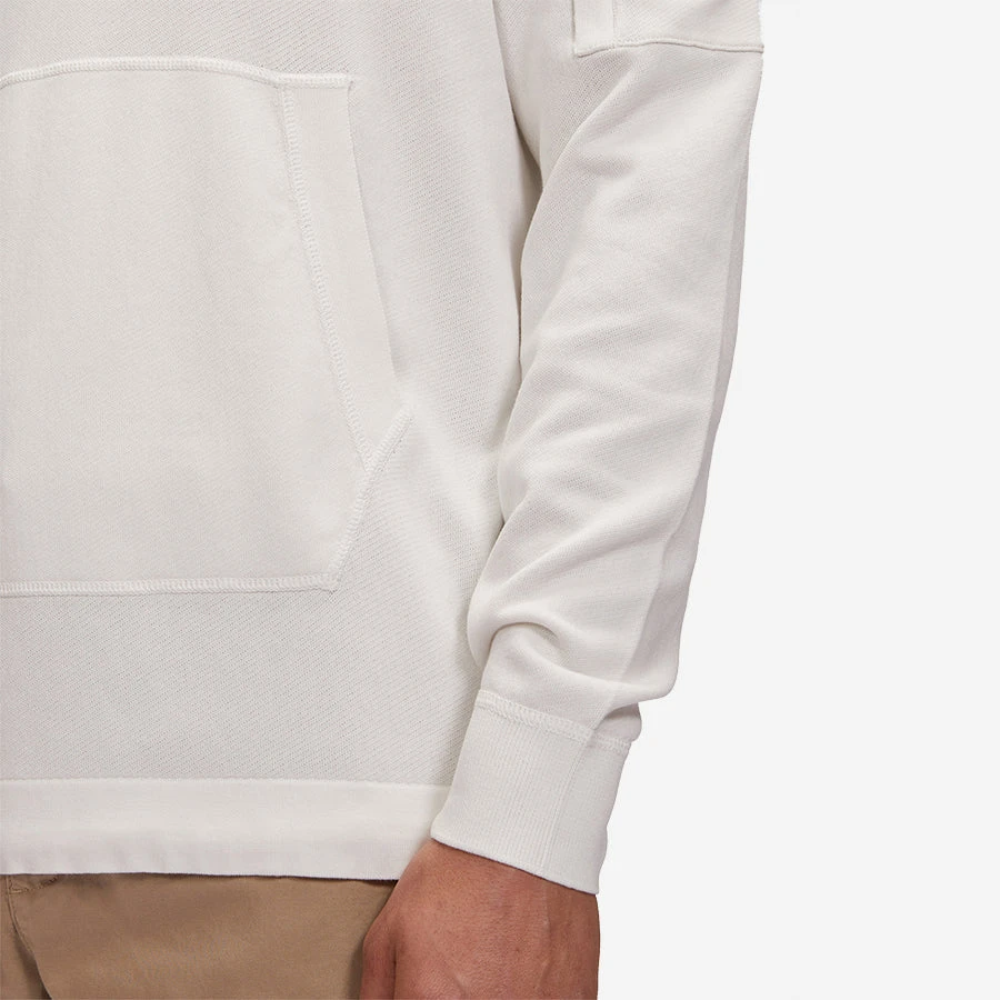 CP COMPANY Light Terry Knitted Hoodie - Gauze White - Image 5