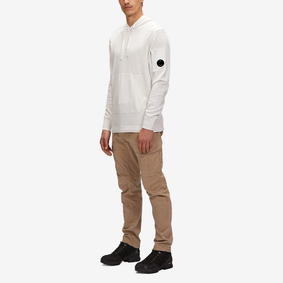 CP COMPANY Light Terry Knitted Hoodie - Gauze White - Image 3