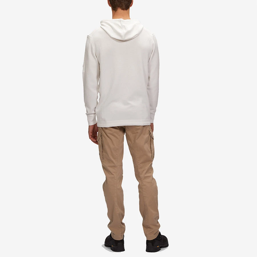 CP COMPANY Light Terry Knitted Hoodie - Gauze White - Image 6