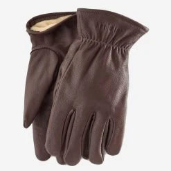 Red Wing Lined Buckskin Leather Gloves - Brown