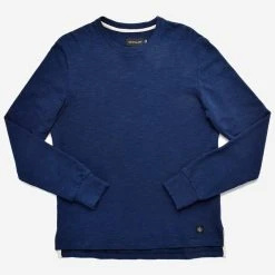 Outclass Attire Double Slub Long-Sleeve T-Shirt - Indigo
