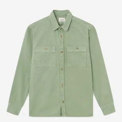 Foret Mellow Canvas Overshirt - Sage Green