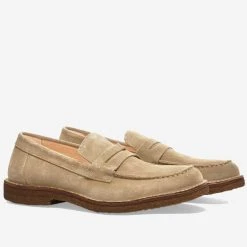 Astorflex Mokaflex Suede Loafer Shoes - Ecru