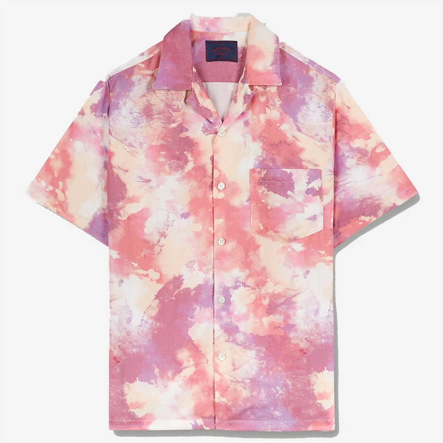 Portuguese Flannel Nap Dream Short-Sleeve Vacation Shirt - Rose/Violet