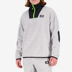 New Balance Apparel NB AT Spinnex 1/4 Zip Fleece Sweater - Grey