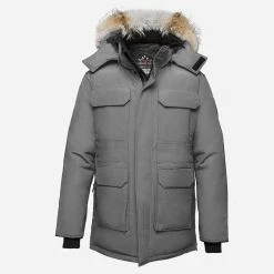 Arctic Bay Nunavut Long Parka - Steel Grey
