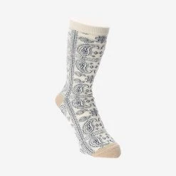 Anonymous Ism OC Paisley Crew Socks - Ivory