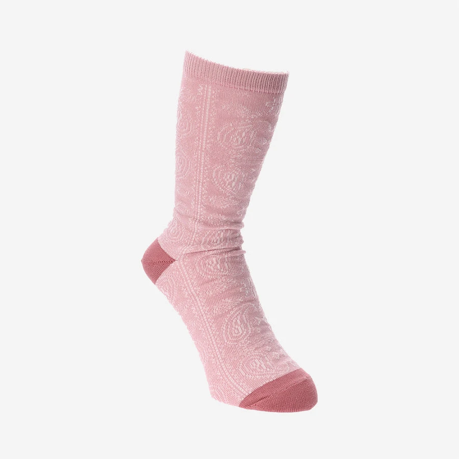 Anonymous Ism OC Paisley Crew Socks - Pink