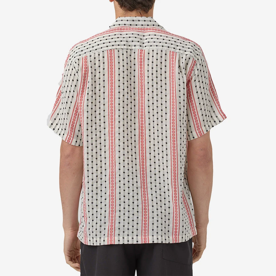 Portuguese Flannel Orto Short-Sleeve Vacation Shirt - White/Red - Image 5
