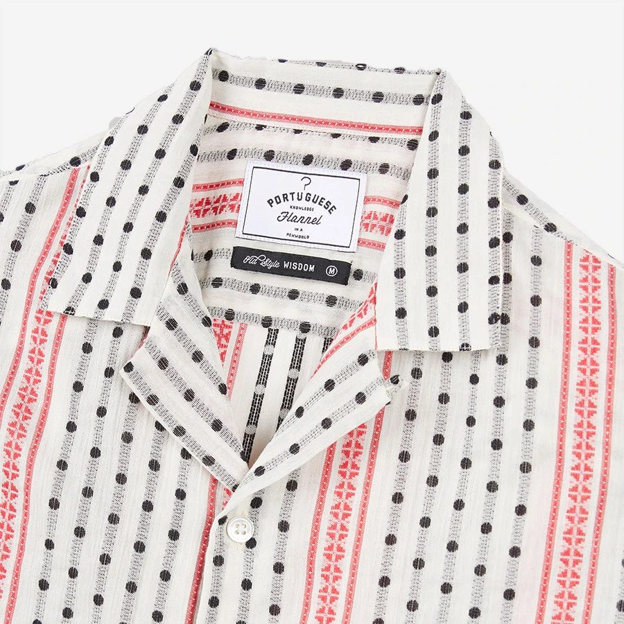 Portuguese Flannel Orto Short-Sleeve Vacation Shirt - White/Red - Image 2