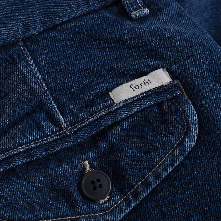 Foret Parade Denim Shorts - Indigo - Image 4