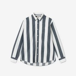 Foret Petal Stripe L/S Shirt - Cloud/Navy