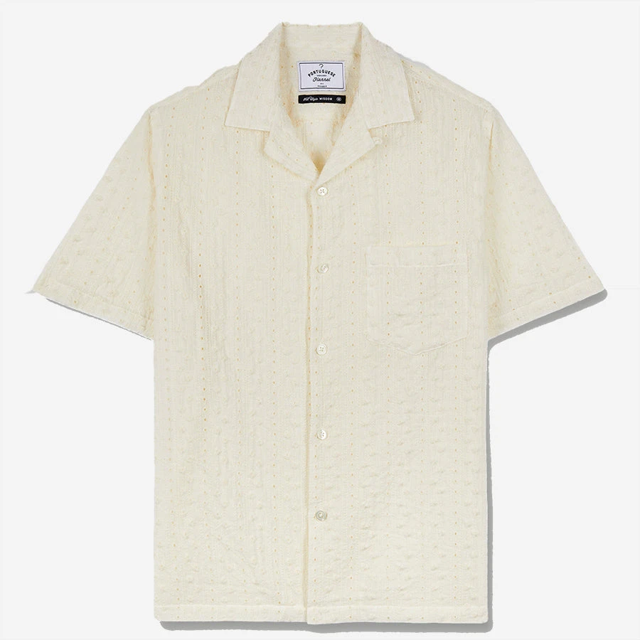 Portuguese Flannel Piros Short-Sleeve Vacation Shirt - White