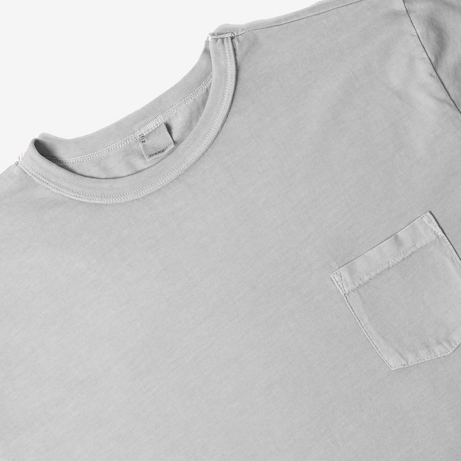 3sixteen Garment Dyed Pima Cotton Pocket T-Shirt - Ash - Image 2