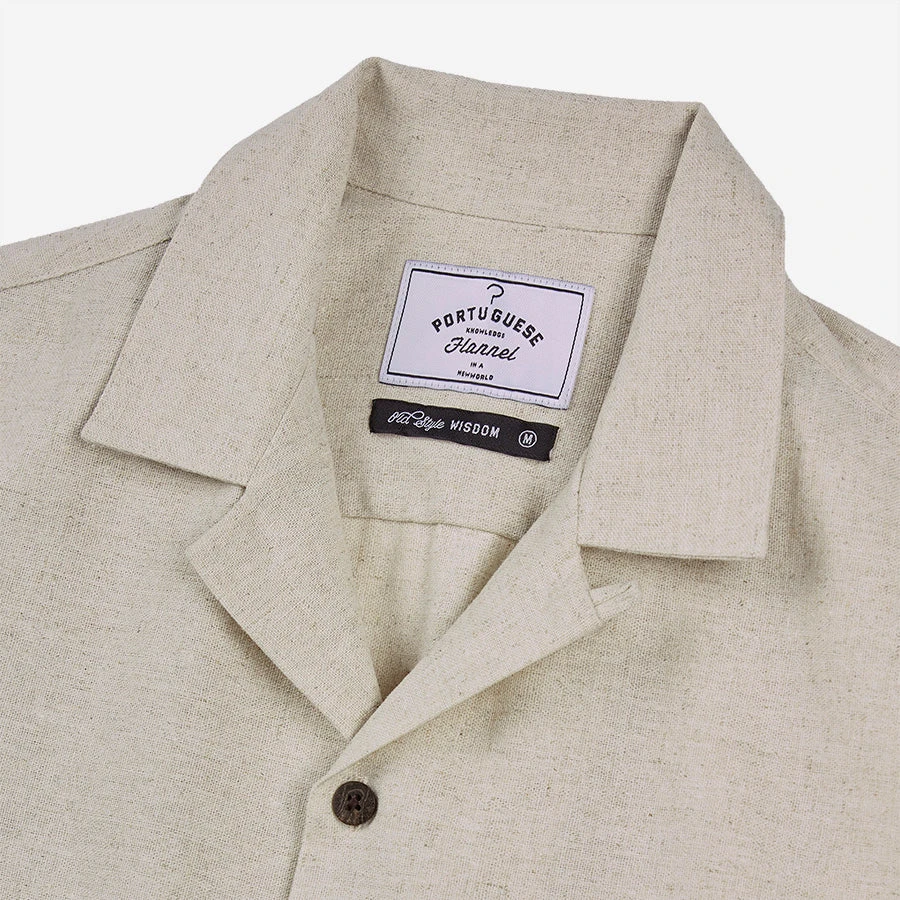 Portuguese Flannel Raw Flower Embroidery Short-Sleeve Vacation Shirt - Natural - Image 2