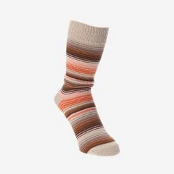 Anonymous Ism Sarape Stripes Crew Socks - Beige