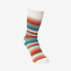 Anonymous Ism Sarape Stripes Crew Socks - White