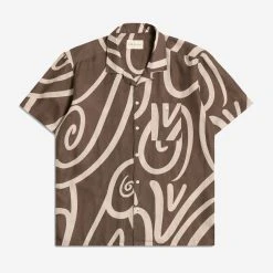 Far Afield Selleck Swirls Print Vacation Shirt - Desert Palm