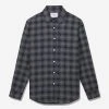Portuguese Flannel Trinity Micro Check Flannel Shirt - Blue/Grey