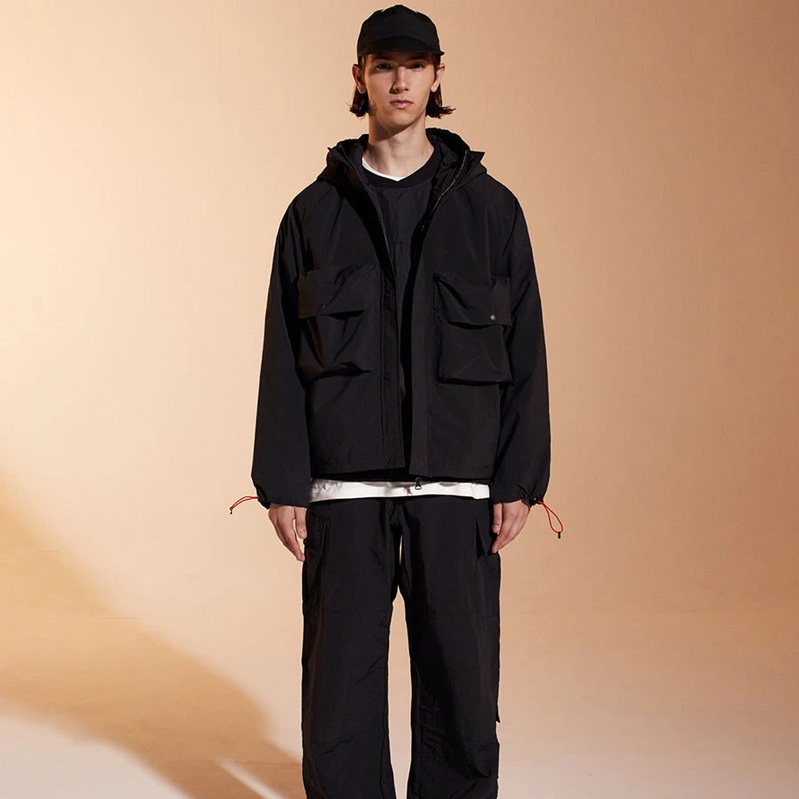 Uniform Bridge Two Pocket Hooded Jacket - Black - Image 10